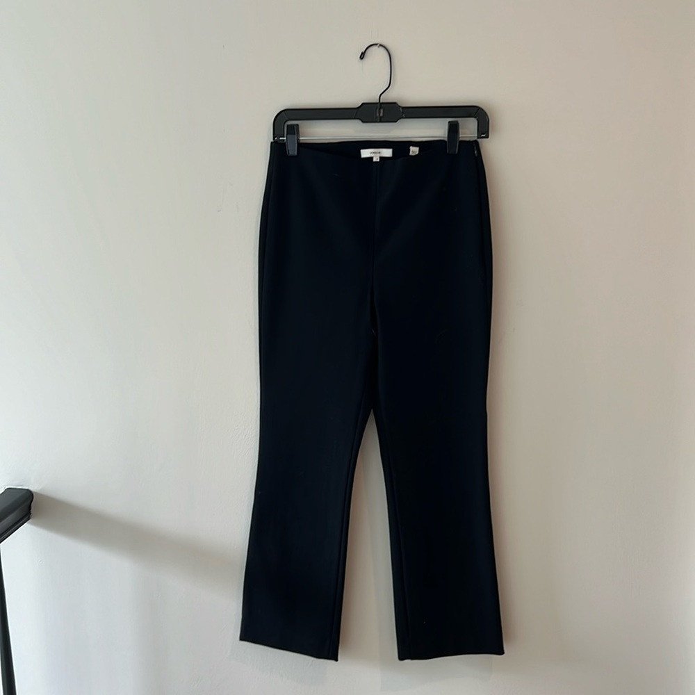 Vince black cropped flare pant.